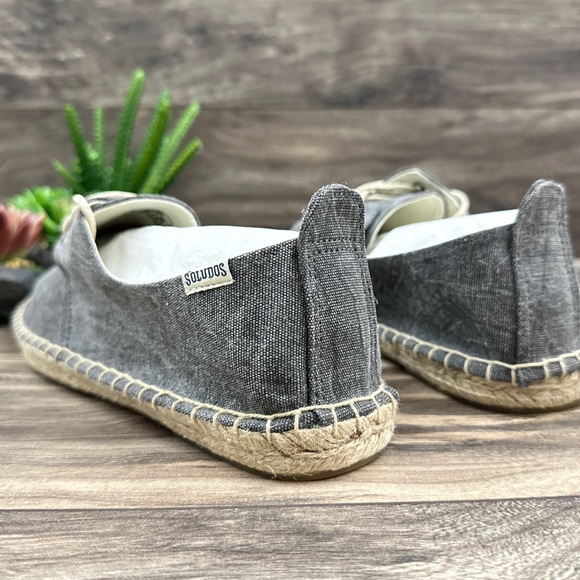 ❌SOLD❌Soludos Gray Washed Canvas Lace Up Espadrille Derby Oxfords Mens 9 Gray - Picture 10 of 13